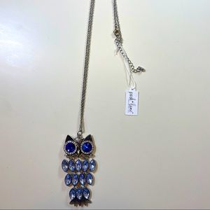 Wiggles Blue and Silver Long Owl Necklace